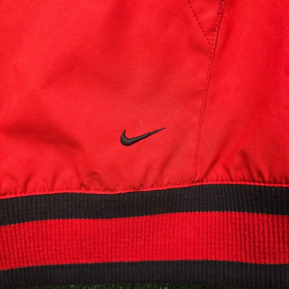 Nike Jacket Youth XL Mens Small Red Y2K Full Zip Hooded Athletic Training Casual